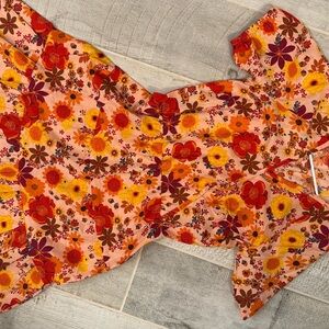 Floral Dress with Orange and Red Flowers